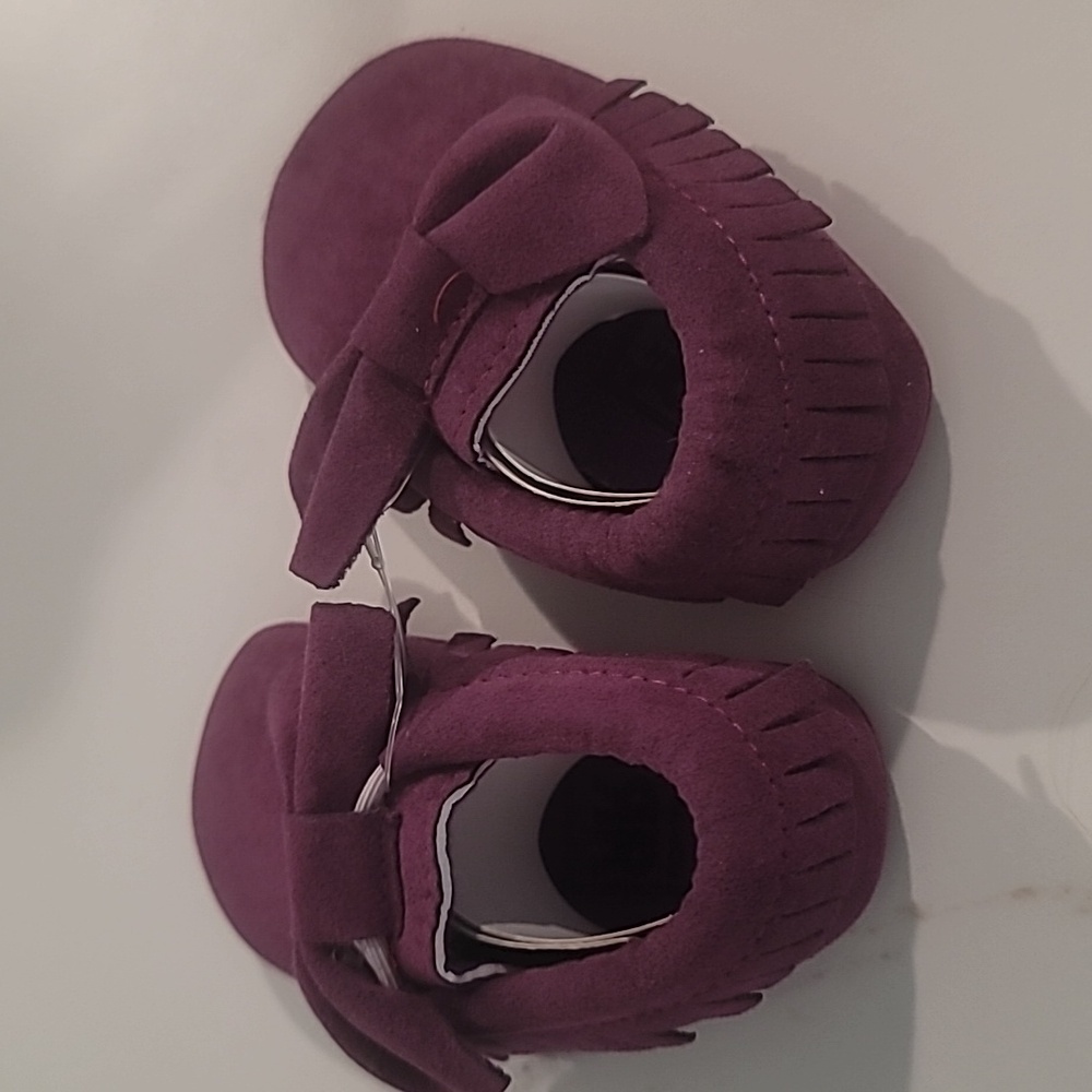 Romirus Baby Moccasins - Cute Suede Leather Booties Sz 1
